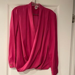 A New York hot pink blouse work dressy top NWT size XS petite